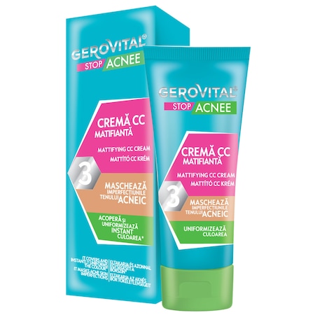 Crema CC matifianta Gerovital Stop Acnee, 30 ml