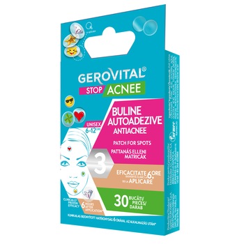 Buline autoadezive antiacnee Gerovital Stop Acnee, 30 buc Buline autoadezive antiacnee Gerovital Stop Acnee, 30 buc