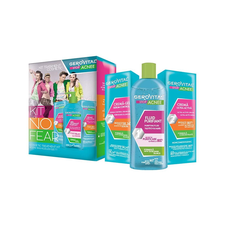 Set tratament cosmetic Gerovital Stop Acnee: Gel spumant purifiant