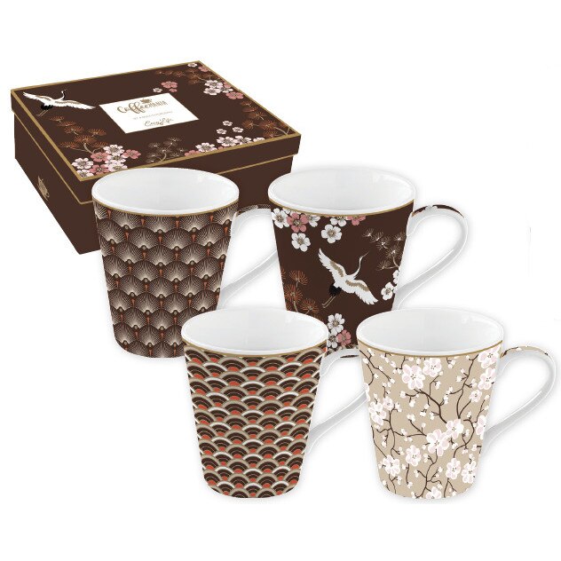 Set 4 cani- Coffee Mania Oriental, Portelan, 300 ml, Multicolor
