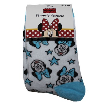 Sosete, Minnie be happy, albe cu stelute albastre Sosete, Minnie be happy, albe cu stelute albastre