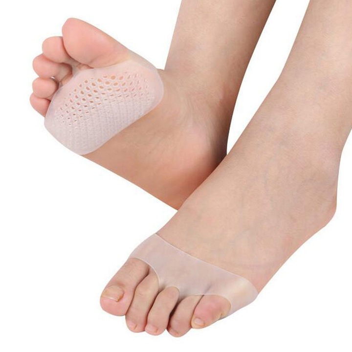 Set 2 bucati pernute din silicon pentru protectie picior, transparent , din silicon , alb