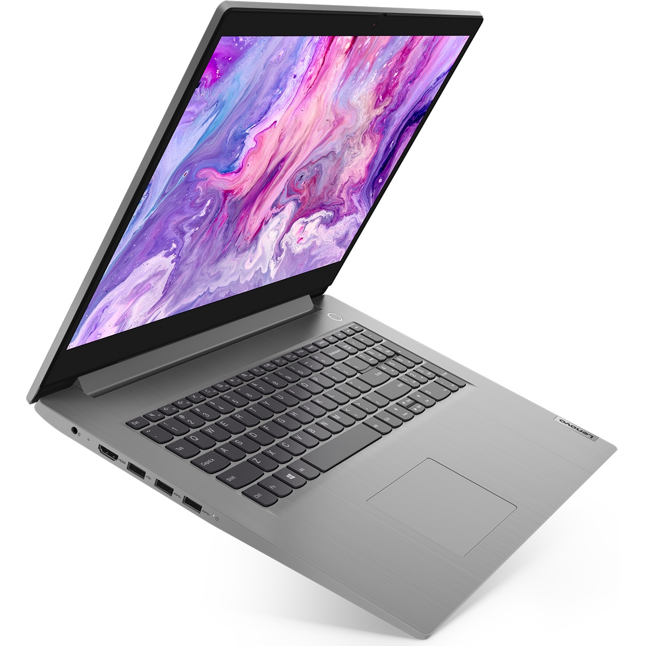 Laptop Lenovo IdeaPad 3 17ADA05 cu procesor AMD Ryzen™ 5 3500U, 17.3" HD+, 8GB, 512GB SSD, AMD Radeon™ Vega 8 Graphics, FreeDOS, Platinum Grey