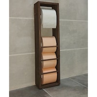 Suport hartie igienica din lemn Homs, 62x14 cm,nuc