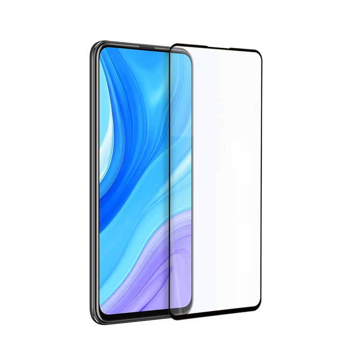 Стъклен Протектор Hicute за Huawei P Smart Pro (2019), за Цял Дисплей, Full Glue, Full Cover, Черен