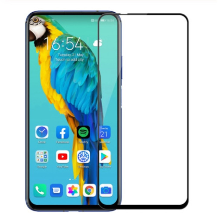 5D Стъклен Протектор за Huawei Nova 5T, Tempered Glass, Закалено стъкло, Черен