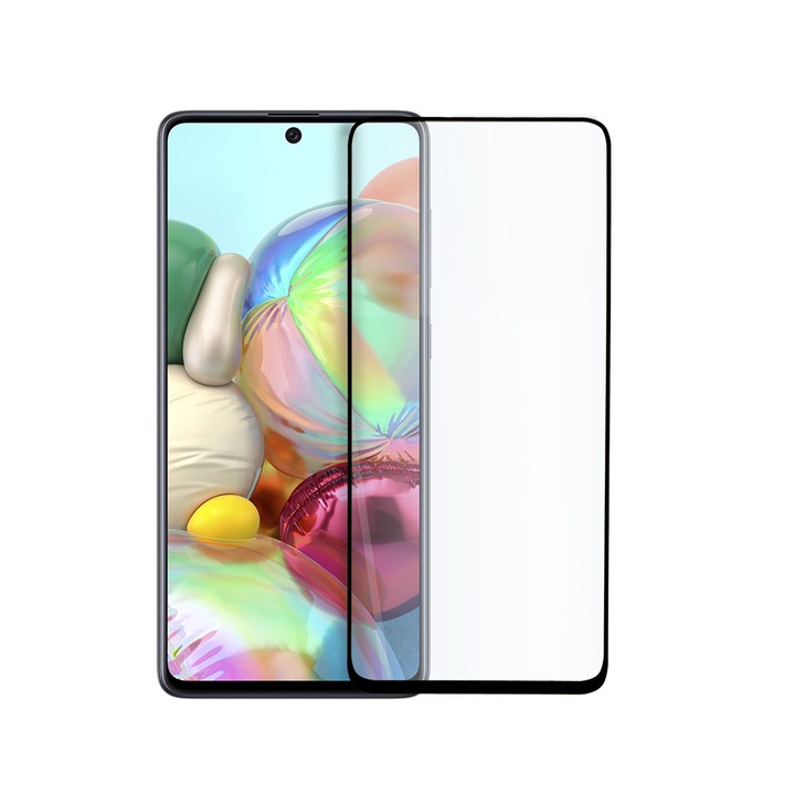 Протектор Tech Armor, за Samsung A71, 9D, Цялостно залепване и покритие, Черен