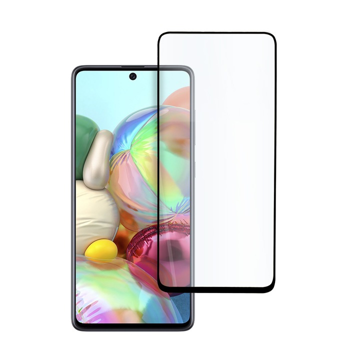 5D Стъклен Протектор за Samsung Galaxy A71, Tempered Glass Закалено стъкло, Черен