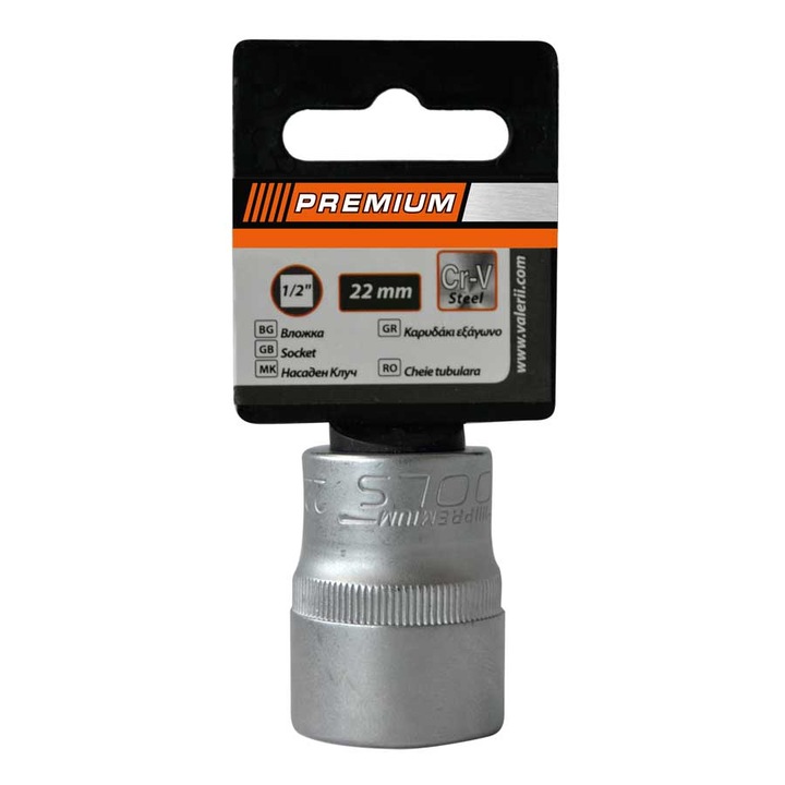 Вложка Шестограм Premium, Размер 1/2'', Диаметър 19мм, Сив