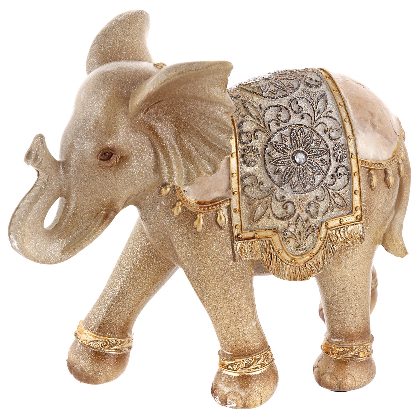 Decoratiune elefant 7181, Polirasina/Plastic, 22 x18 cm, Auriu