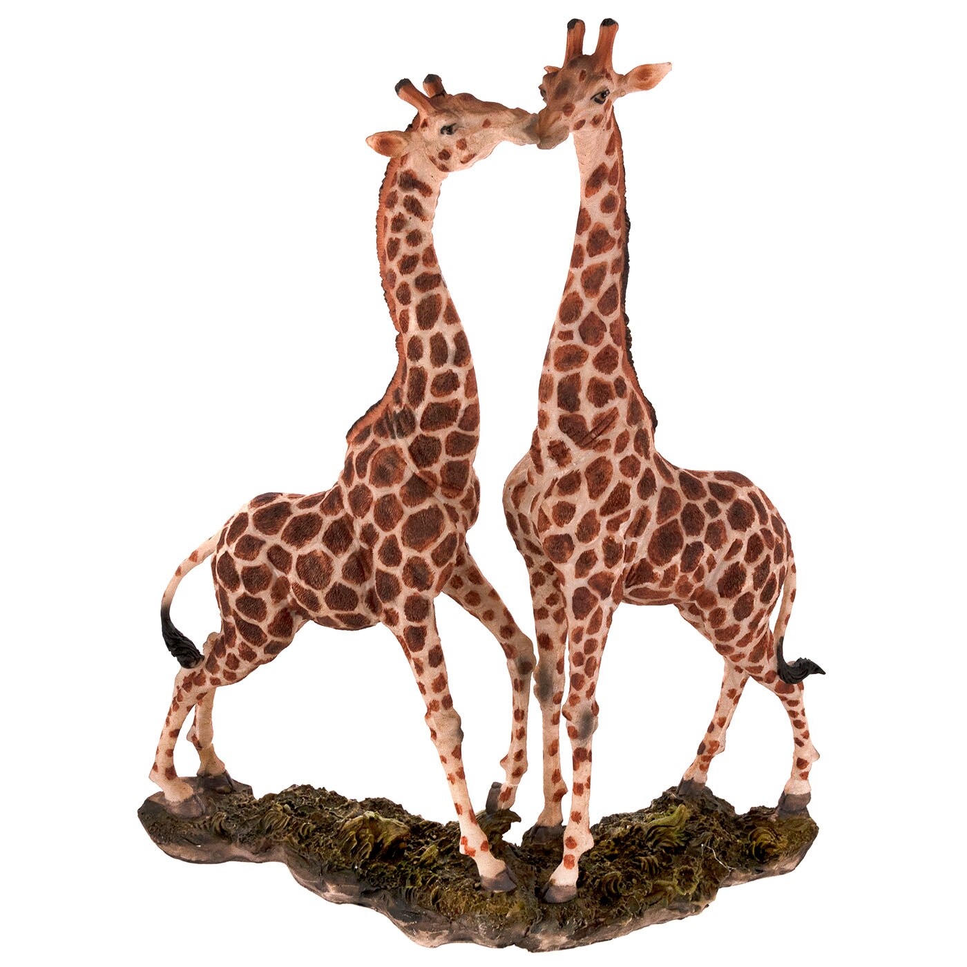 Decoratiune pereche de girafe 22292, Polirasina, 33 x 33 cm, Multicolor