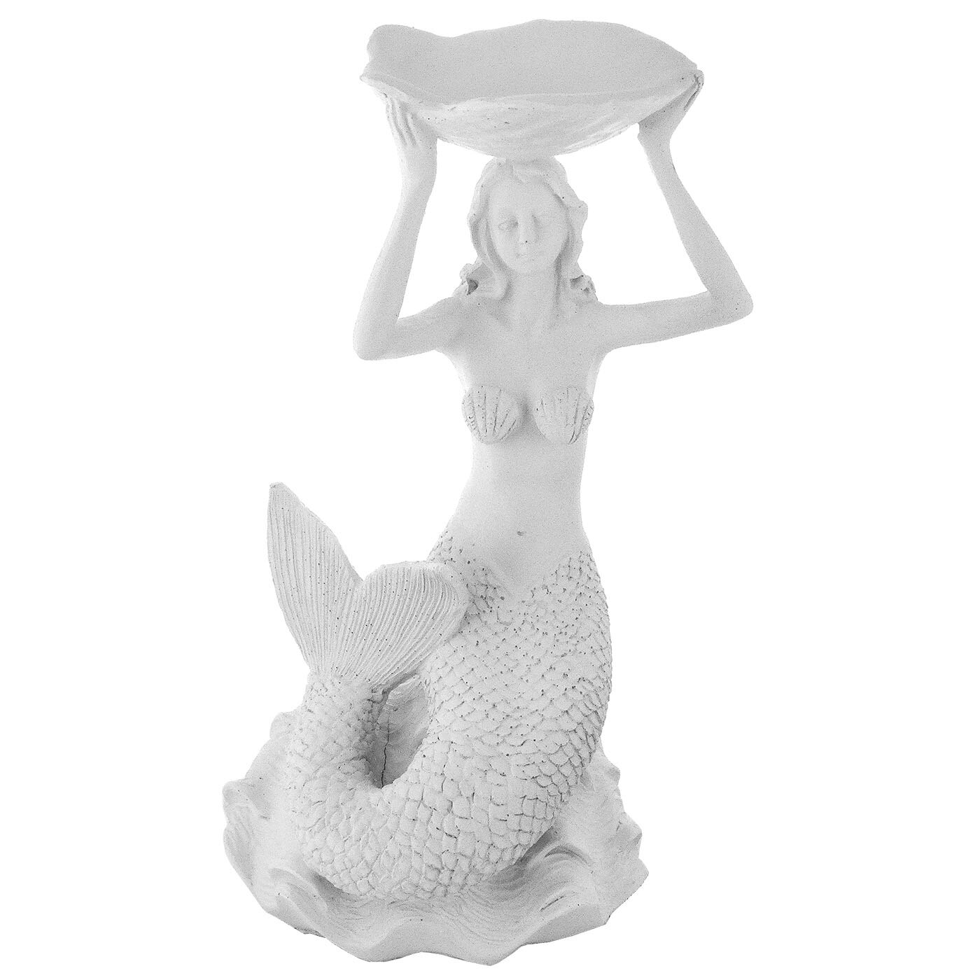 Decoratiune sirena 7301, Polirasina, 13 x 26 cm, Alb