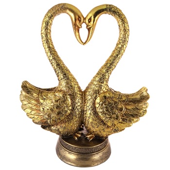 Decoratiune pereche de lebede, Polirasina, 26 x 32 cm, Auriu Decoratiune pereche de lebede, Polirasina, 26 x 32 cm, Auriu