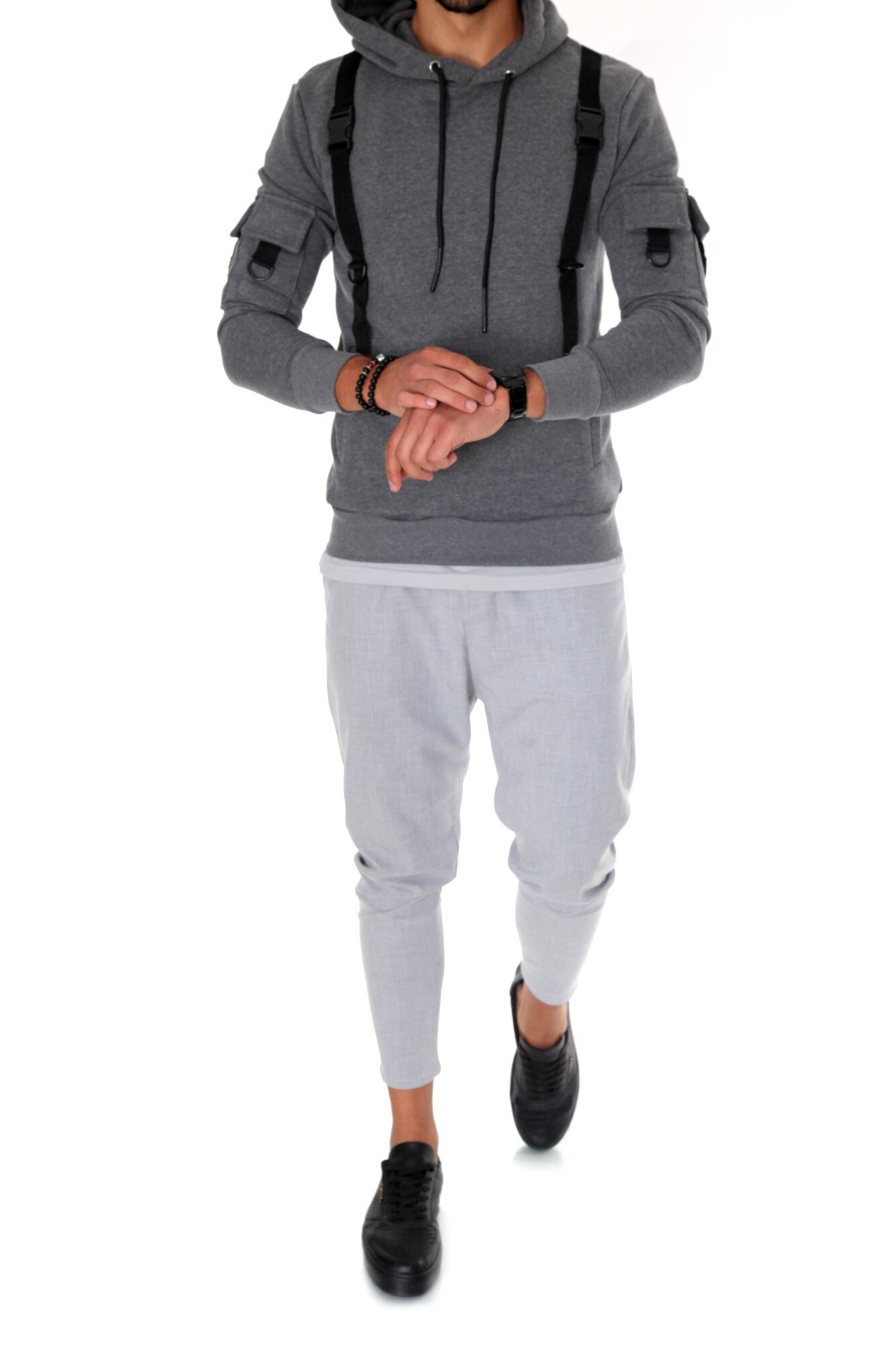 Hanorac 2667, slim fit , model pentru barbati, gri, Gri