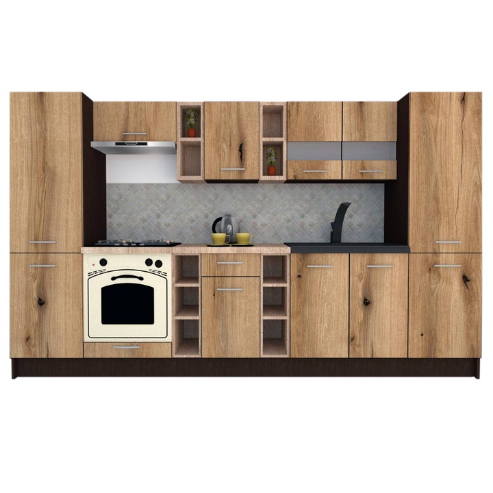 Set Bucatarie Marina New 320 A, Wenge / Decor K365, 320 x 195,5 x 60 cm