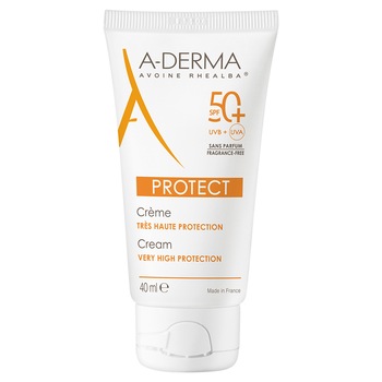 Crema cu protectie solara A-Derma Protect SPF 50+, fara parfum, 40 ml Crema cu protectie solara A-Derma Protect SPF 50+, fara parfum, 40 ml