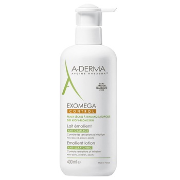 Lotiune A-Derma Exomega Control pentru piele uscata si atopica, 400 ml