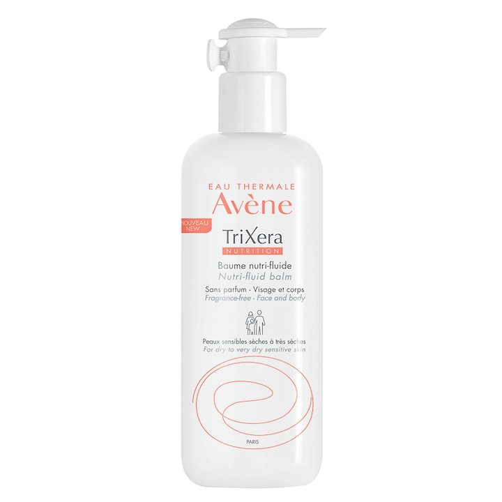 Avene TriXera Nutrition tápláló balzsam arcra és testre, száraz és érzékeny bőrre, 400 ml
