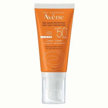Crema de fata cu protectie solara Avene SPF 50+ pentru ten sensibil, 50 ml Crema de fata cu protectie solara Avene SPF 50+ pentru ten sensibil, 50 ml