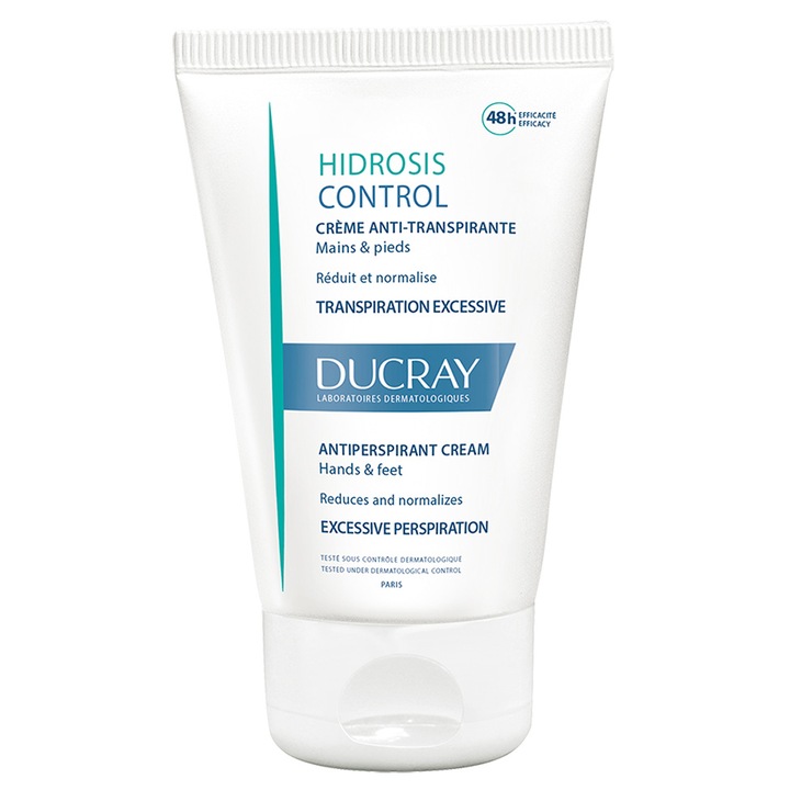 Crema anti-perspiranta Ducray Hidrosis Control pentru maini si picioare, 50 ml
