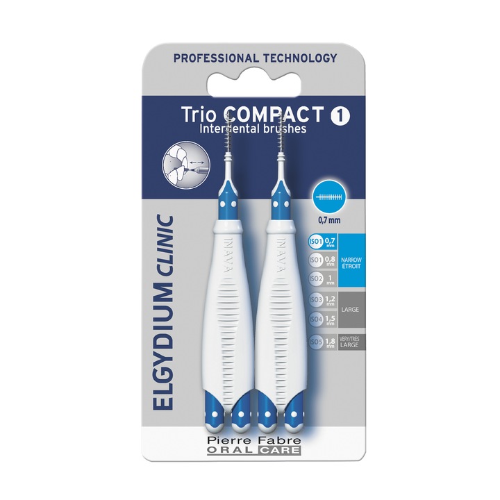 Periuta interdentara Elgydium Trio Compact Narrow, 2 buc