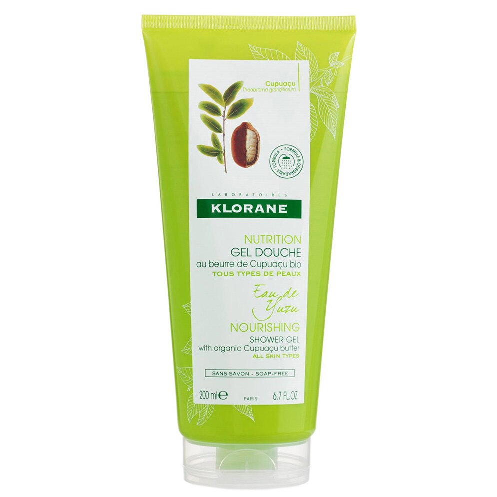 Gel de dus Klorane cu extract de apa de Yuzu pentru toate tipurile de piele, 200 ml