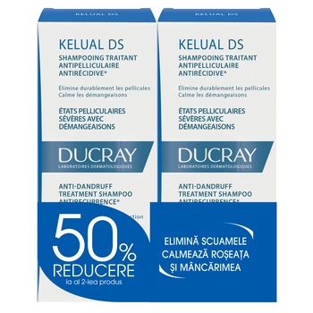 Pachet 2 x Sampon anti-matreata Ducray Kelual DS, 100 ml Pachet 2 x Sampon anti-matreata Ducray Kelual DS, 100 ml