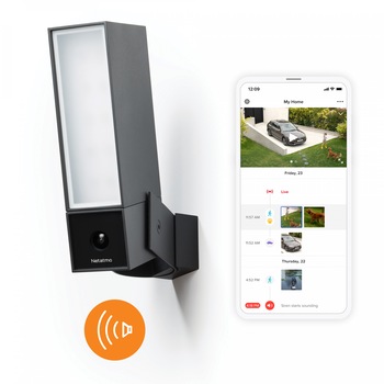 Camera de supraveghere Netatmo Presence WIFI cu sirena, de exterior, cu detectarea persoanelor, masinilor si animalelor Camera de supraveghere Netatmo Presence WIFI cu sirena, de exterior, cu detectarea persoanelor, masinilor si animalelor
