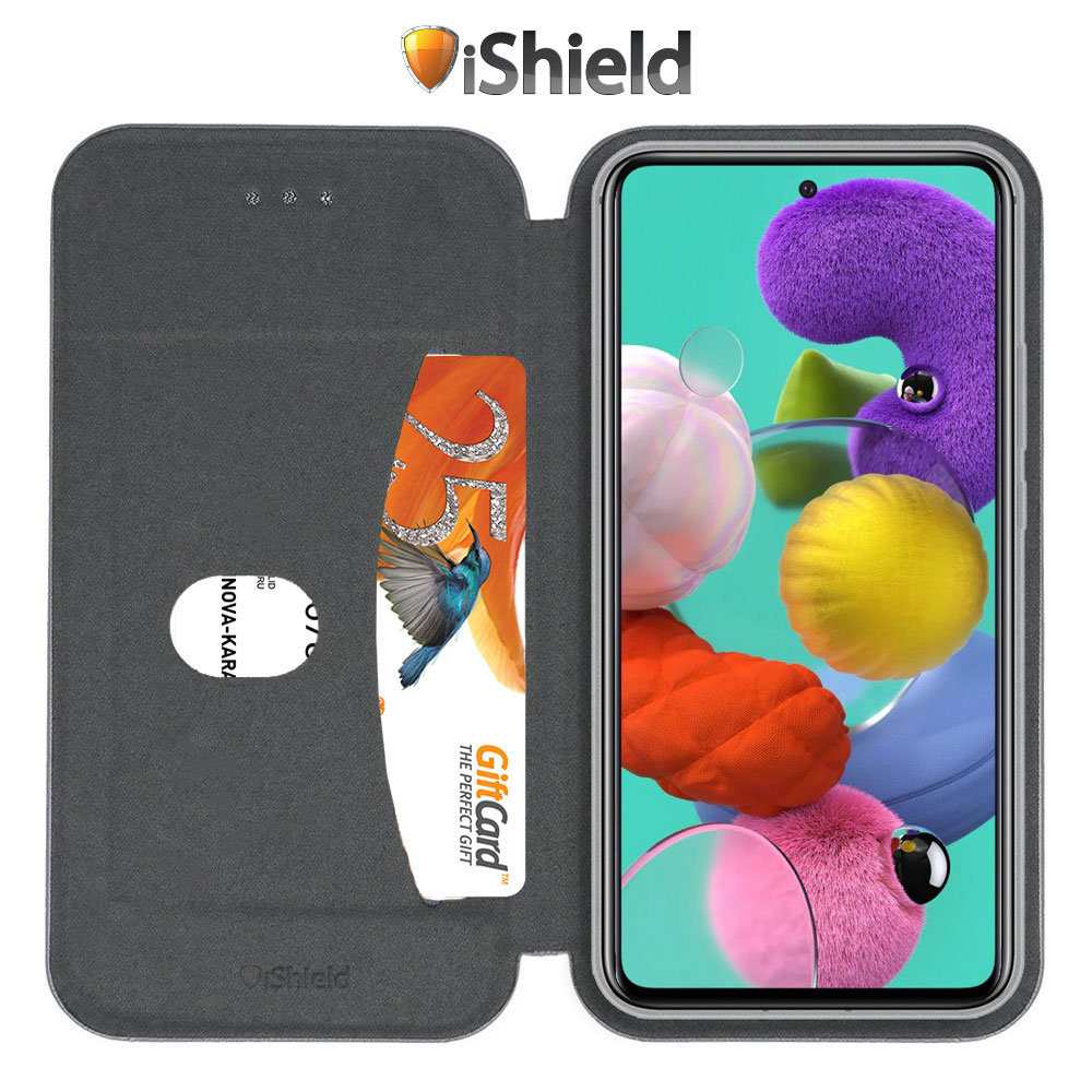 Husa pentru Samsung A51, Flip, carte cu magnet integrat, buzunar interior, piele eco, iShiled - Visinie
