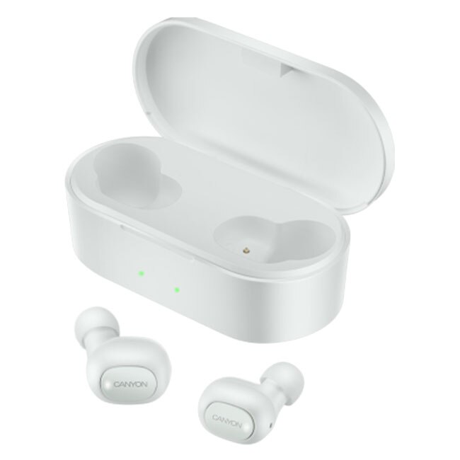 Casti bluetooth Canyon cu suport pentru incarcare - ALB
