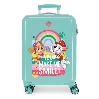 Troler cabina ABS 55 cm Paw Patrol Be Happy turcoaz Troler cabina ABS 55 cm Paw Patrol Be Happy turcoaz