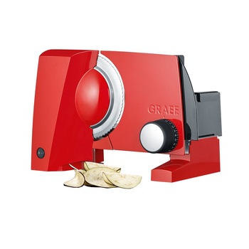 Feliator profesional alimente Graef, SlicedKitchen S10003, cu placa de acoperire a lamei pentru feliere perfecta, design compact, multifunctional, rosu Feliator profesional alimente Graef, SlicedKitchen S10003, cu placa de acoperire a lamei pentru feliere perfecta, design compact, multifunctional, rosu
