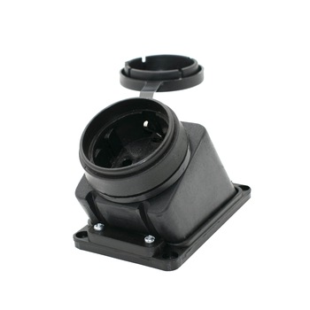 Priza shuko cauciuc aparent inclinata 1x16A IP44 Comtec Priza shuko cauciuc aparent inclinata 1x16A IP44 Comtec