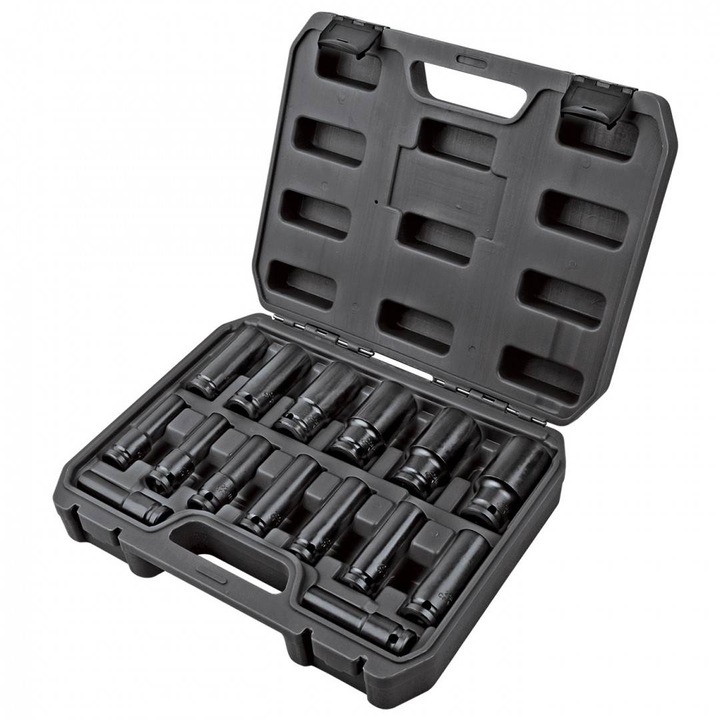 Set 15 chei tubulare lungi de impact 1/2" 10-32mm TMP