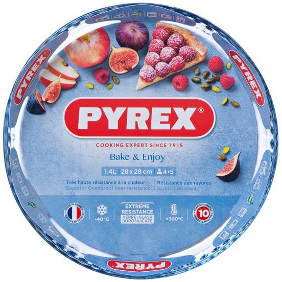 Pyrex 28 Термоустойчив съд Pyrex, Кръгъл, Стъкло, 28 x 28 x 4 cm, 1.4 L - eMAG.bg