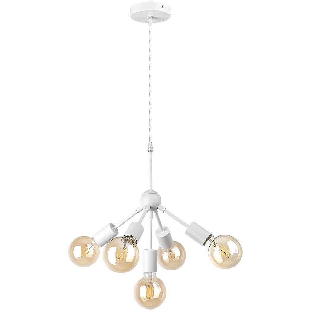 Lustra Rabalux Malik, E27, 5x40W, metal, Alb