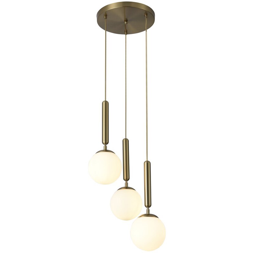 Pendul Rabalux Divina, E14 3x9W, metal/sticla, 120 cm, Auriu