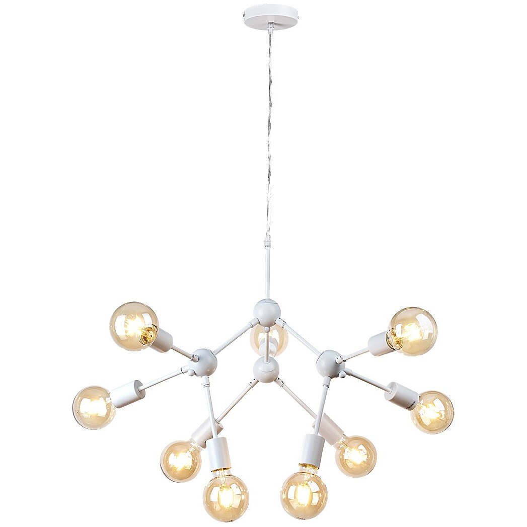 Pendul Rabalux Malik, E27, 9x40W, metal, Alb