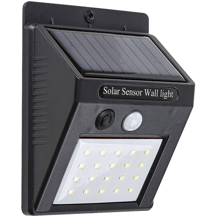 Rabalux Ostrava napelemes lámpa, LED, mozgásérzékelő, 2W, 170 lm, 3.7V, 1200 mAh, természetes fehér fény, 4000K, IP65, fekete