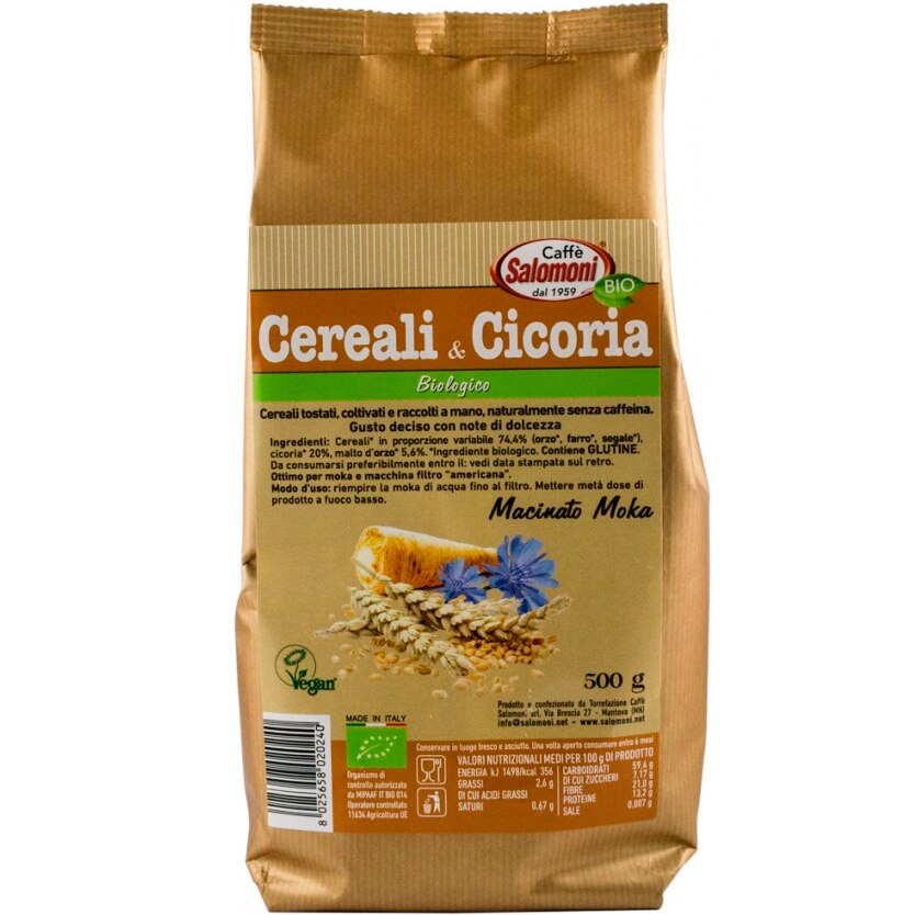 Cereale Bio prajite si cicoare, 0% cofeina Salomoni 500 g