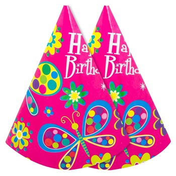 Set palarie pentru petrecere Zola®, 6 bucati, roz cu fluturi Set palarie pentru petrecere Zola®, 6 bucati, roz cu fluturi