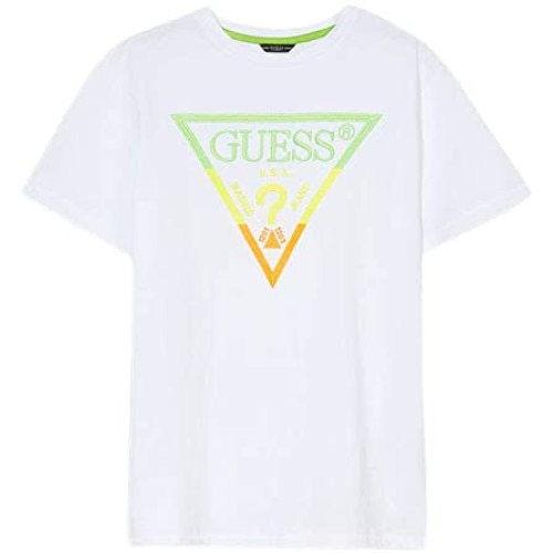 Tricou baieti Guess alb cu logo colorat, Alb