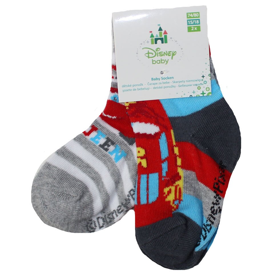 Set 2 perechi de sosete, Disney, Lightning Mcqueen, Multicolor