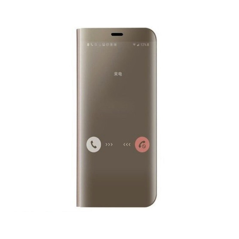 Husa Flip Mirror pentru Huawei P20 Pro Gold