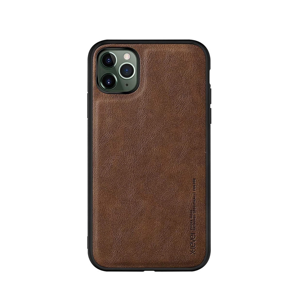 Husa protectie pentru Apple iPhone 11, Ultra Slim, Maro si Folie de sticla, Joyshell