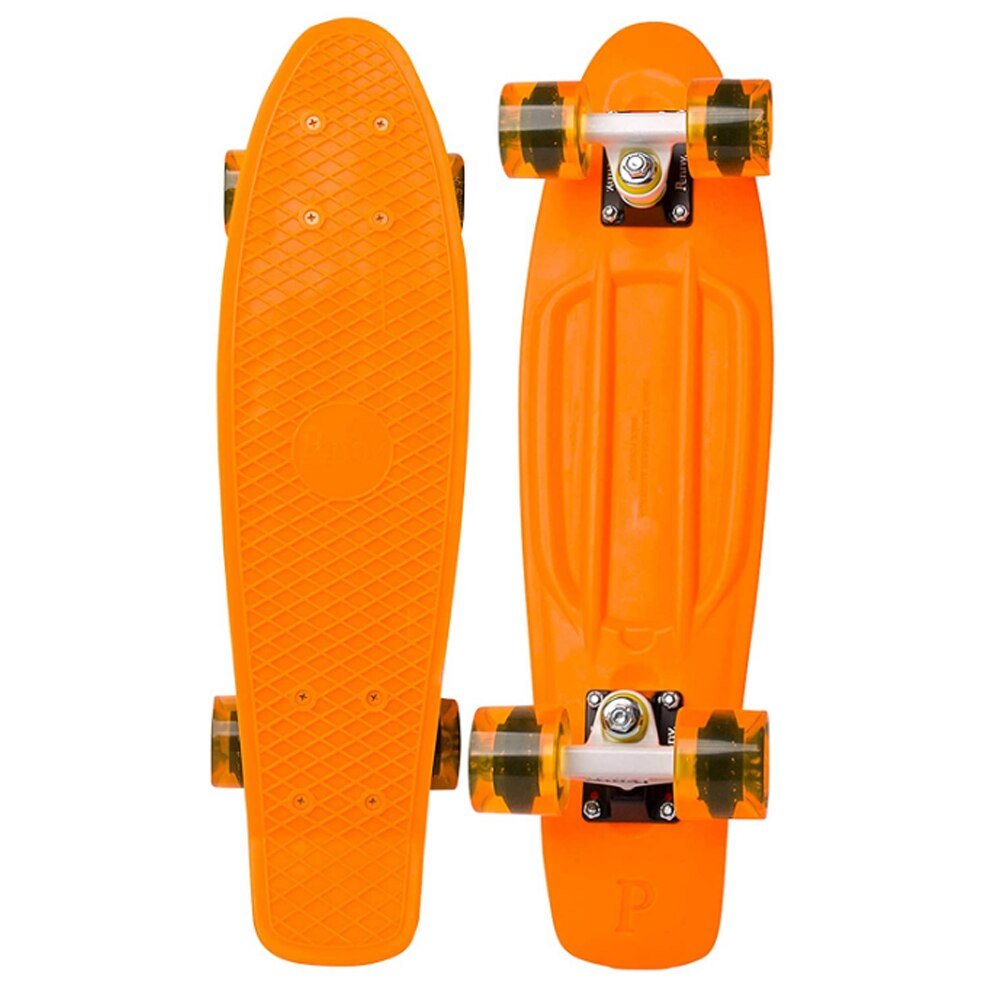 Penny board cu roti de silicon si lumini ABEC-7, PU, Aluminiu, HB3007 RCO®
