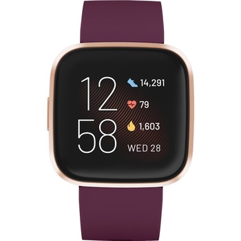 Ceas smartwatch Fitbit Versa 2, NFC, Bordeaux/ Copper Rose Aluminum Ceas smartwatch Fitbit Versa 2, NFC, Bordeaux/ Copper Rose Aluminum