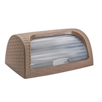 Cutie de paine din plastic de culoare maro cu usa translucida care se deschide in sus, ATS, pentru bucatarie Cutie de paine din plastic de culoare maro cu usa translucida care se deschide in sus, ATS, pentru bucatarie