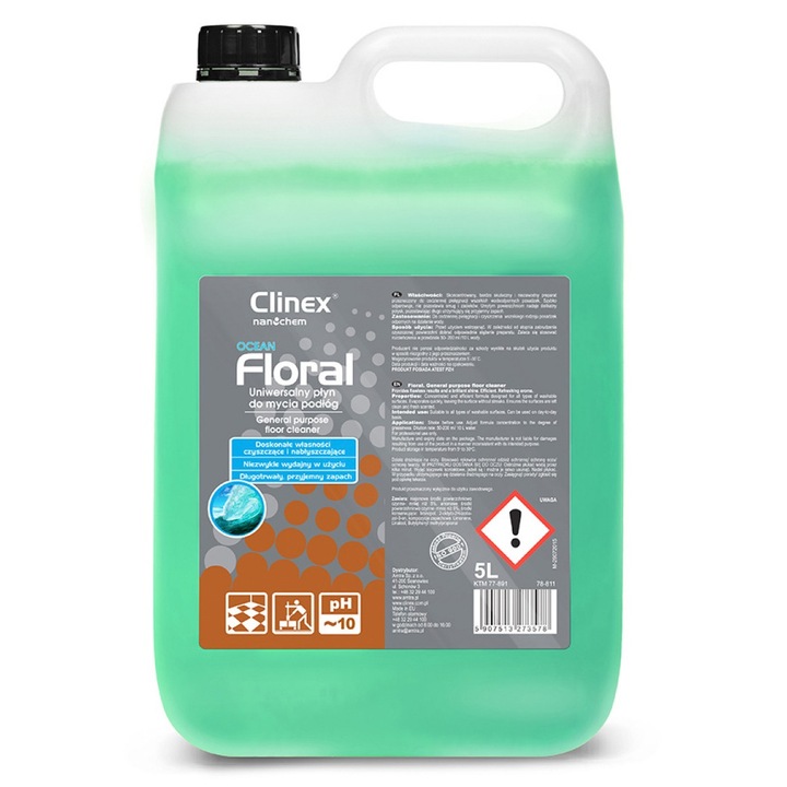 Clinex Floral Ocean, 5 Litri, Detergent Lichid Pentru Curatarea Pardoselilor
