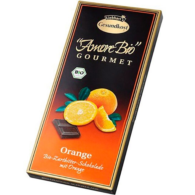 Ciocolata Amaruie Cu Portocale, 55% Cacao, Liebhart’S Amore Bio /-/ 100 G
